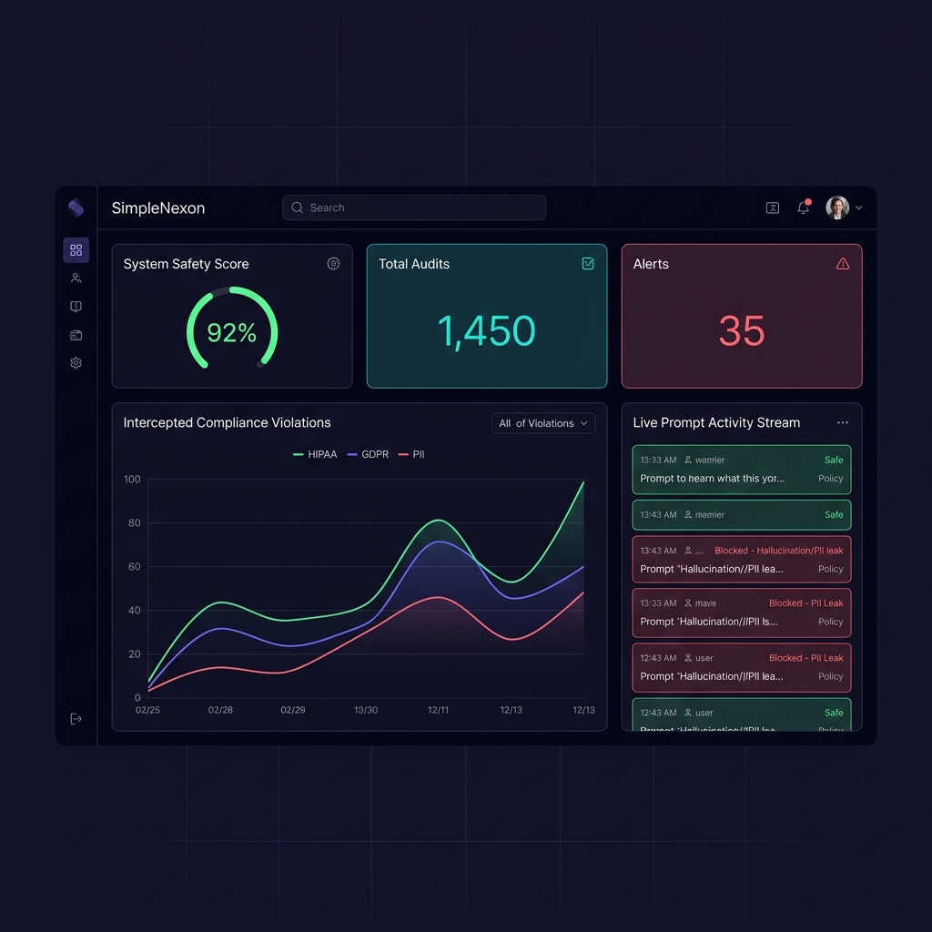 SimpleNexon Real-time Auditing Dashboard Mockup